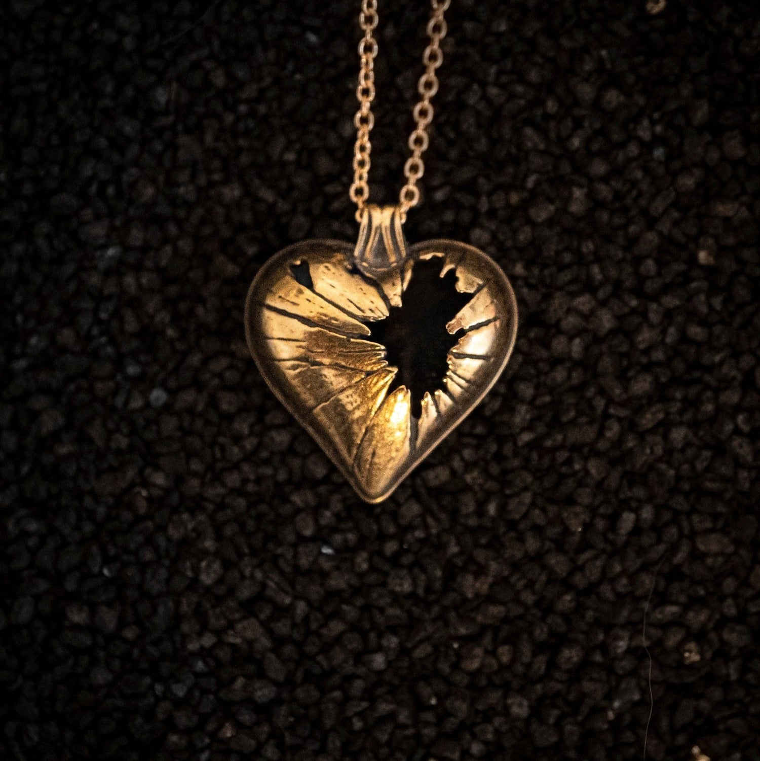 Golden Shatter - Broken Heart Necklace