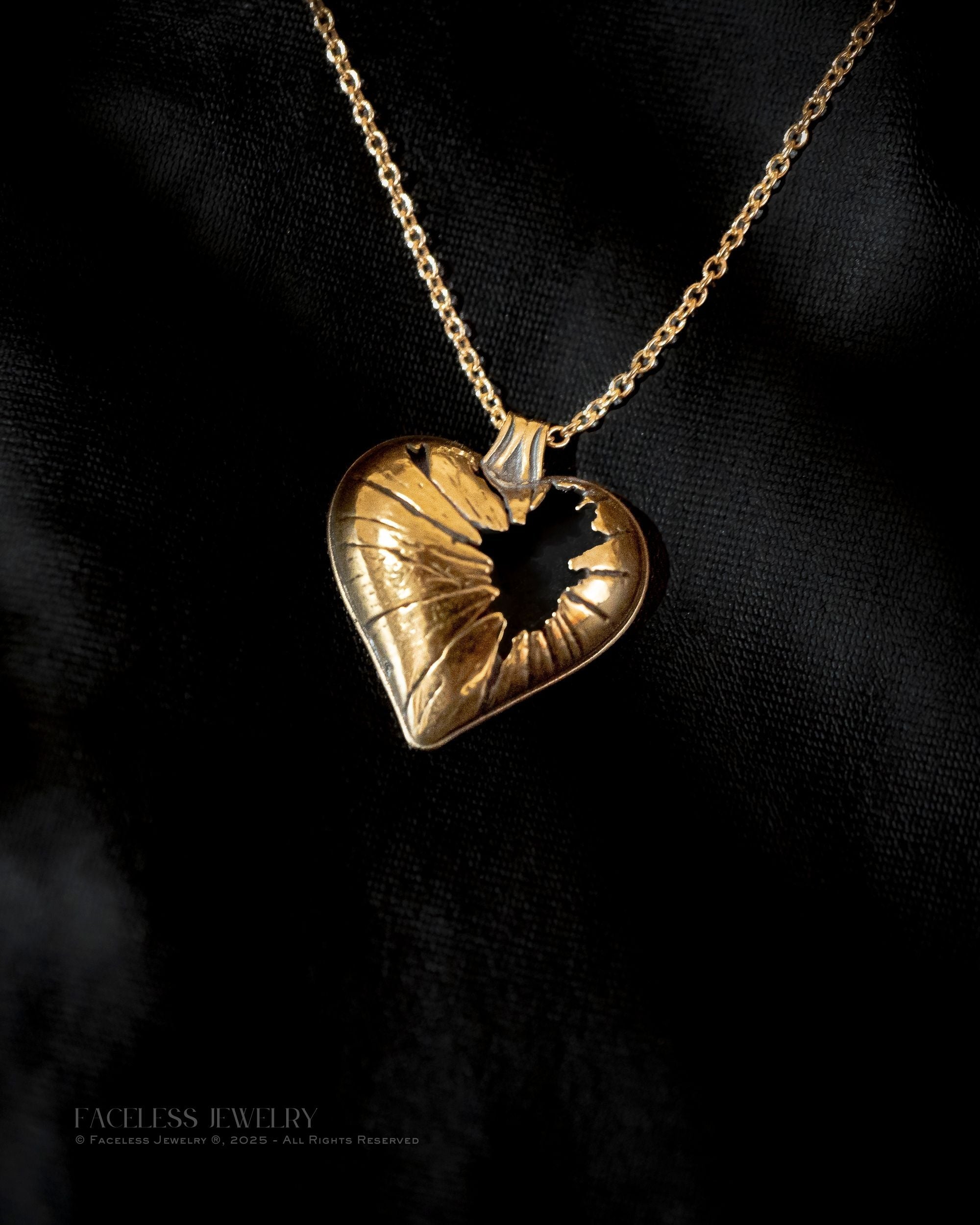 Golden Shatter - Broken Heart Necklace