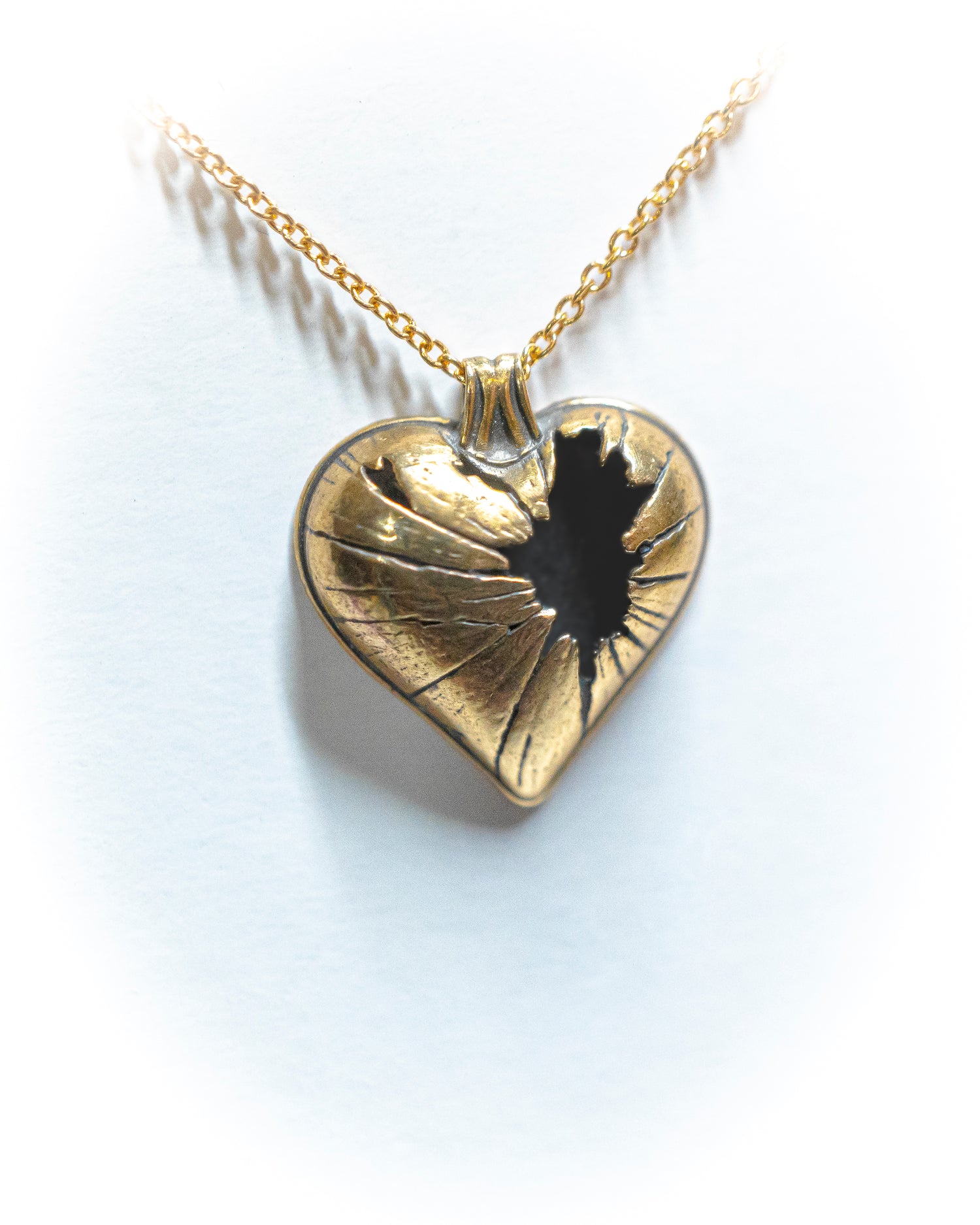Golden Shatter - Broken Heart Necklace