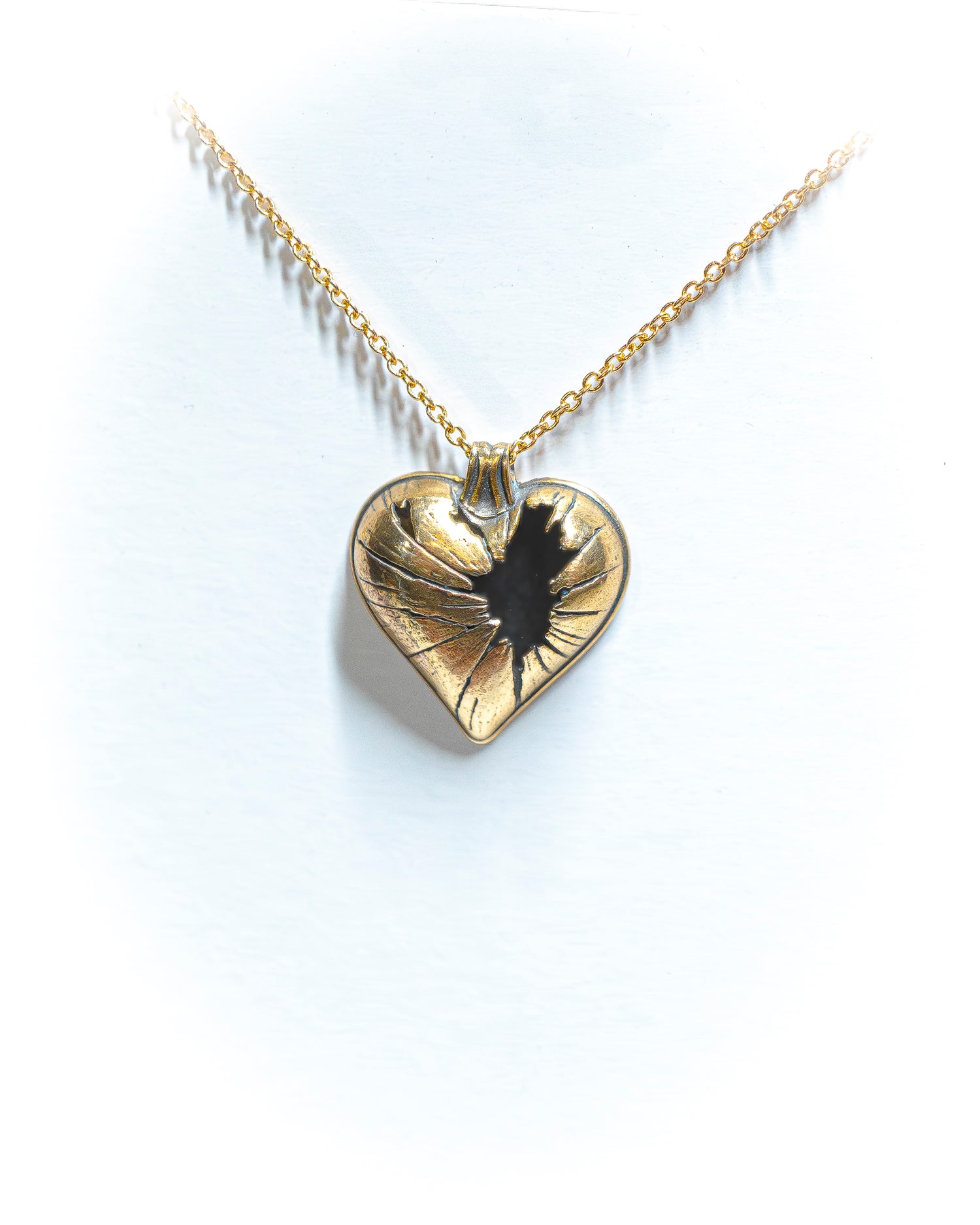Golden Shatter - Broken Heart Necklace