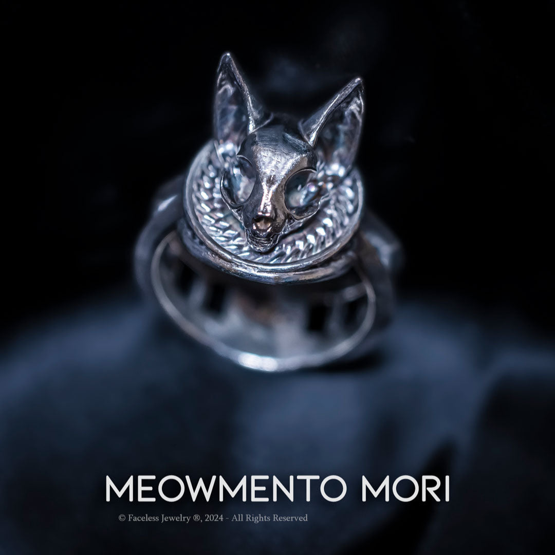 Meowmento Mori - A Sterling Silver Cat Skull Ring