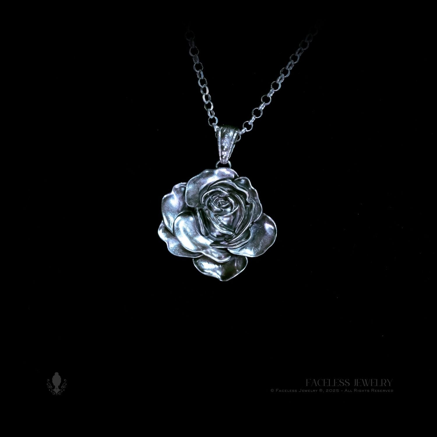 bloom. Rose— A Sterling Silver Floral Pendant