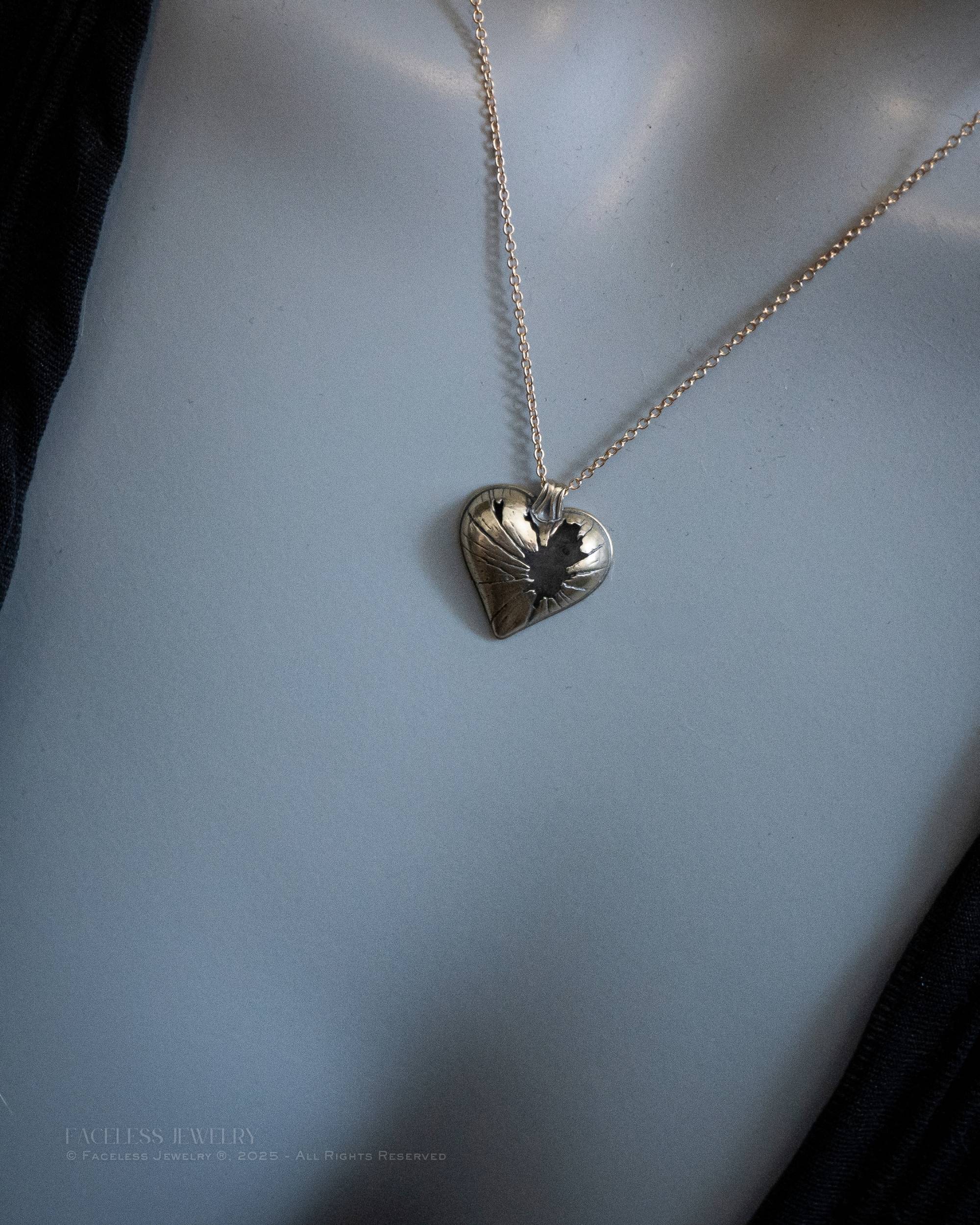 Golden Shatter - Broken Heart Necklace