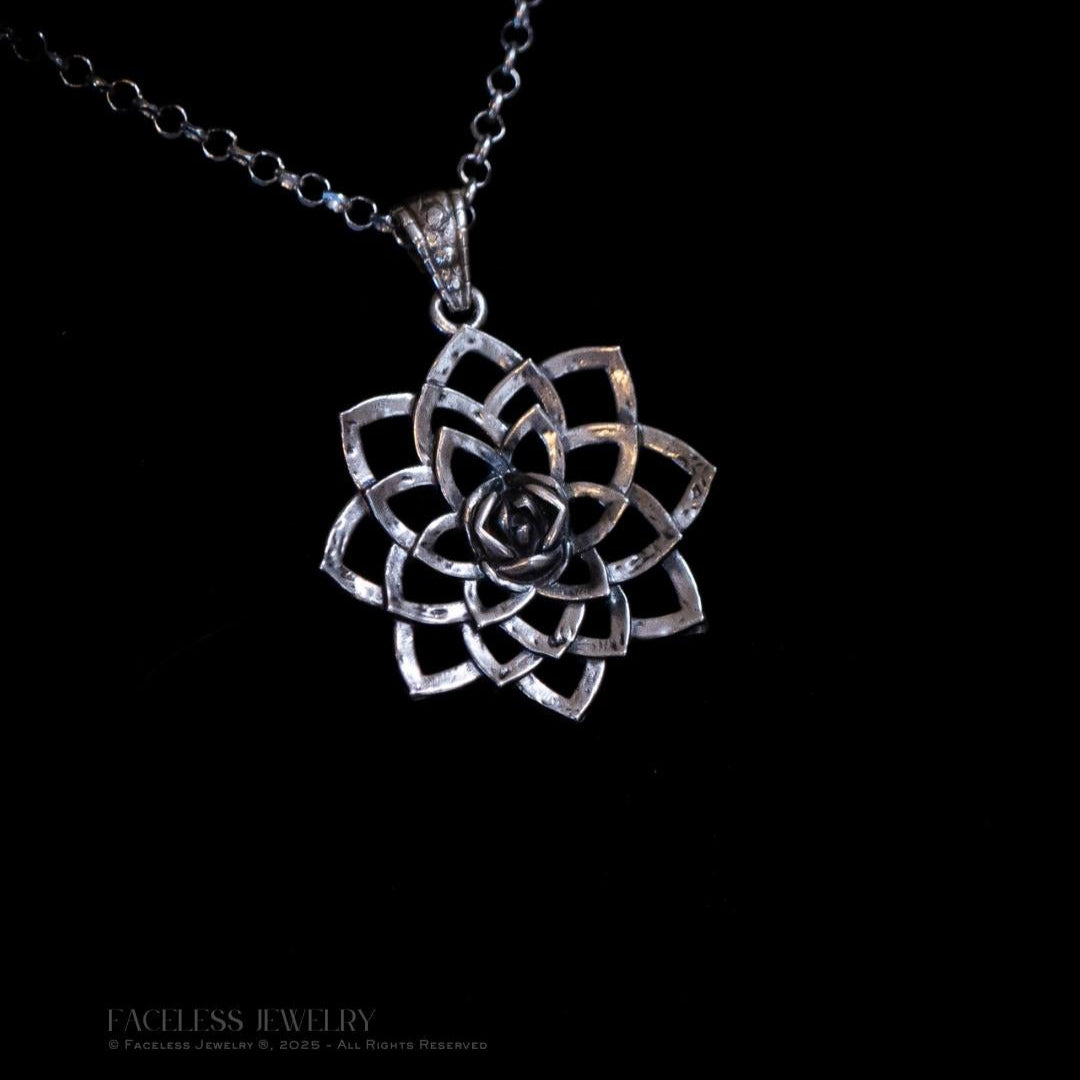bloom. Lotus - A Sterling Silver Floral Pendant