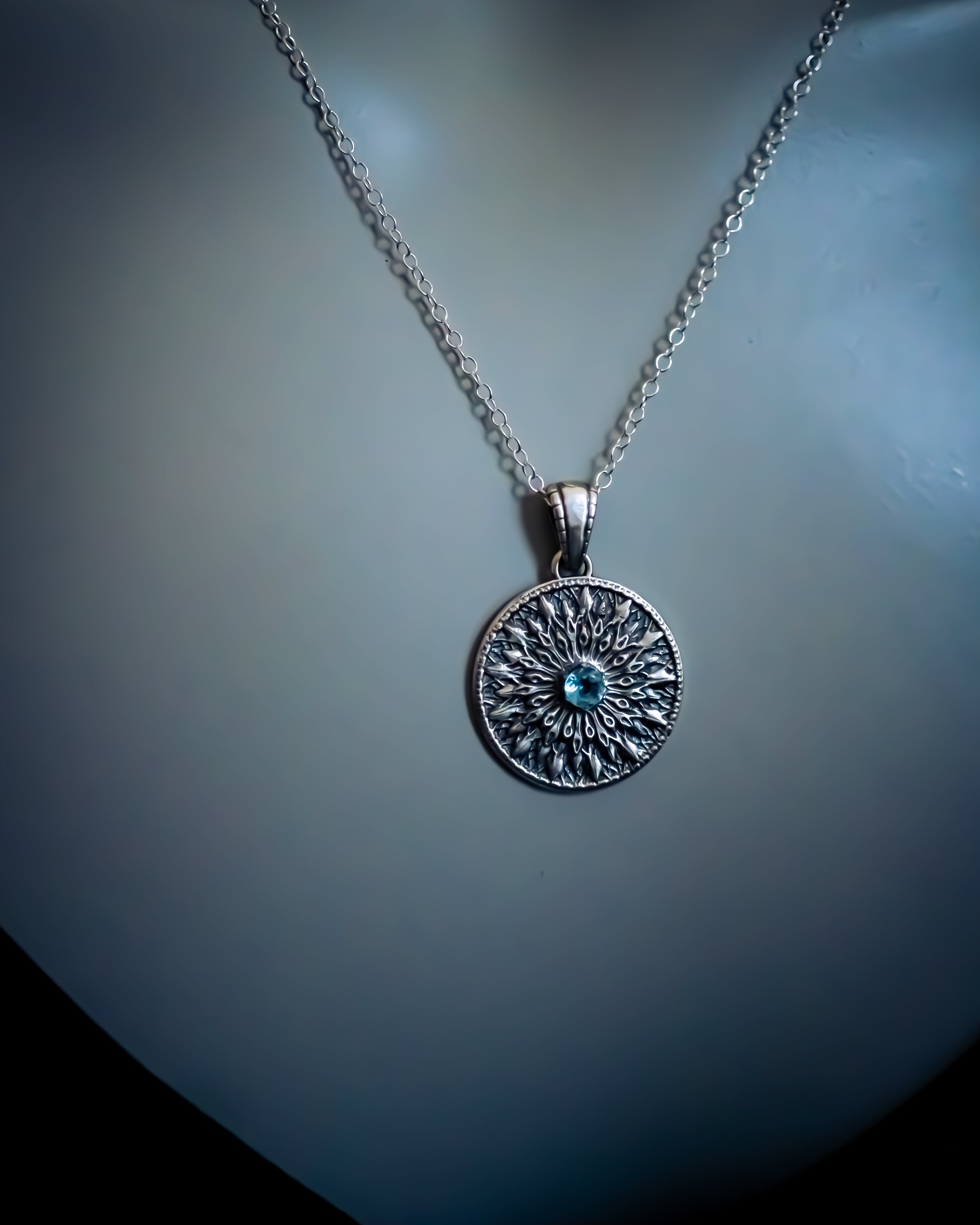 Glacial Frost - Sterling Silver & Sky Blue Topaz Pendant Necklace (1 of 3)