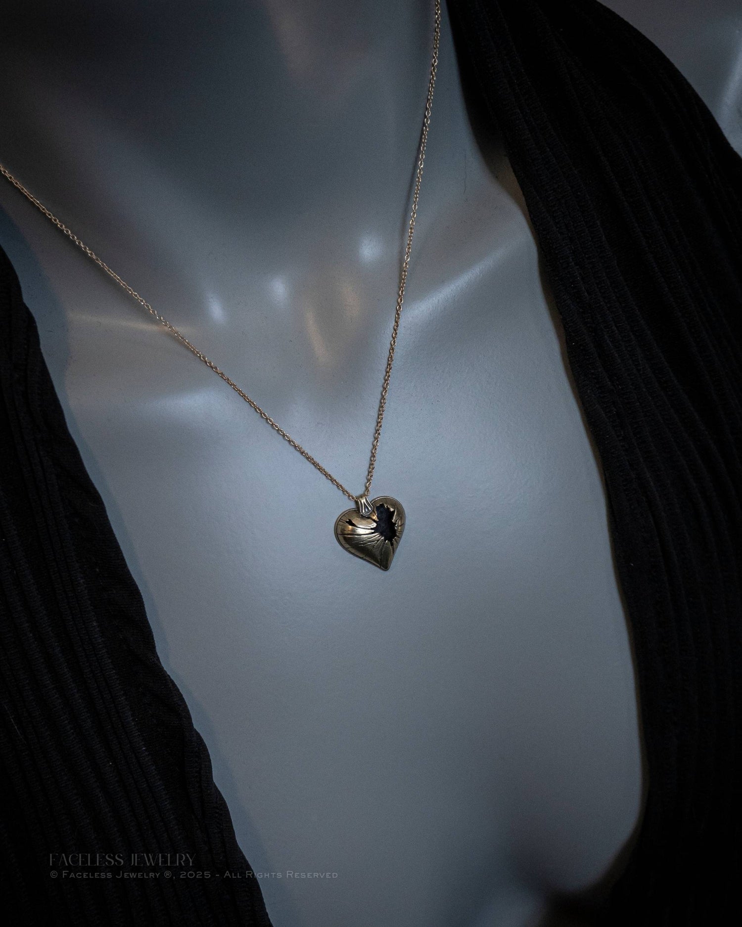 Golden Shatter - Broken Heart Necklace