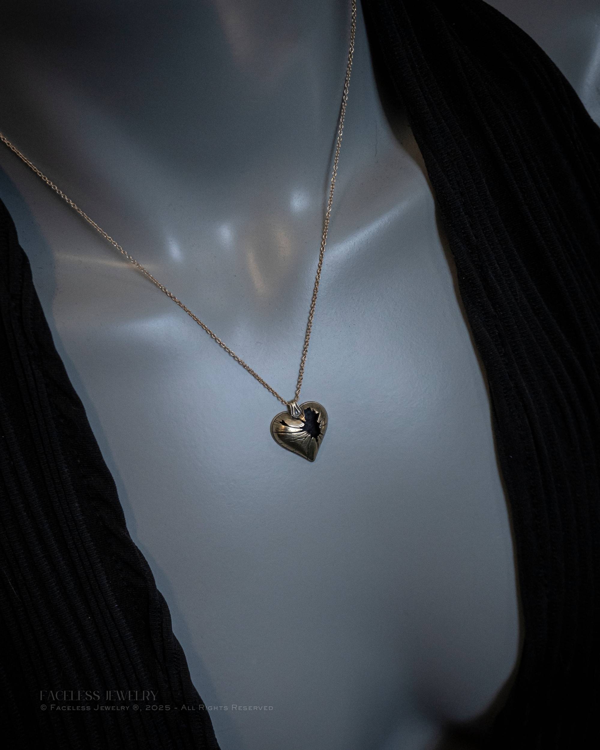 Golden Shatter - Broken Heart Necklace