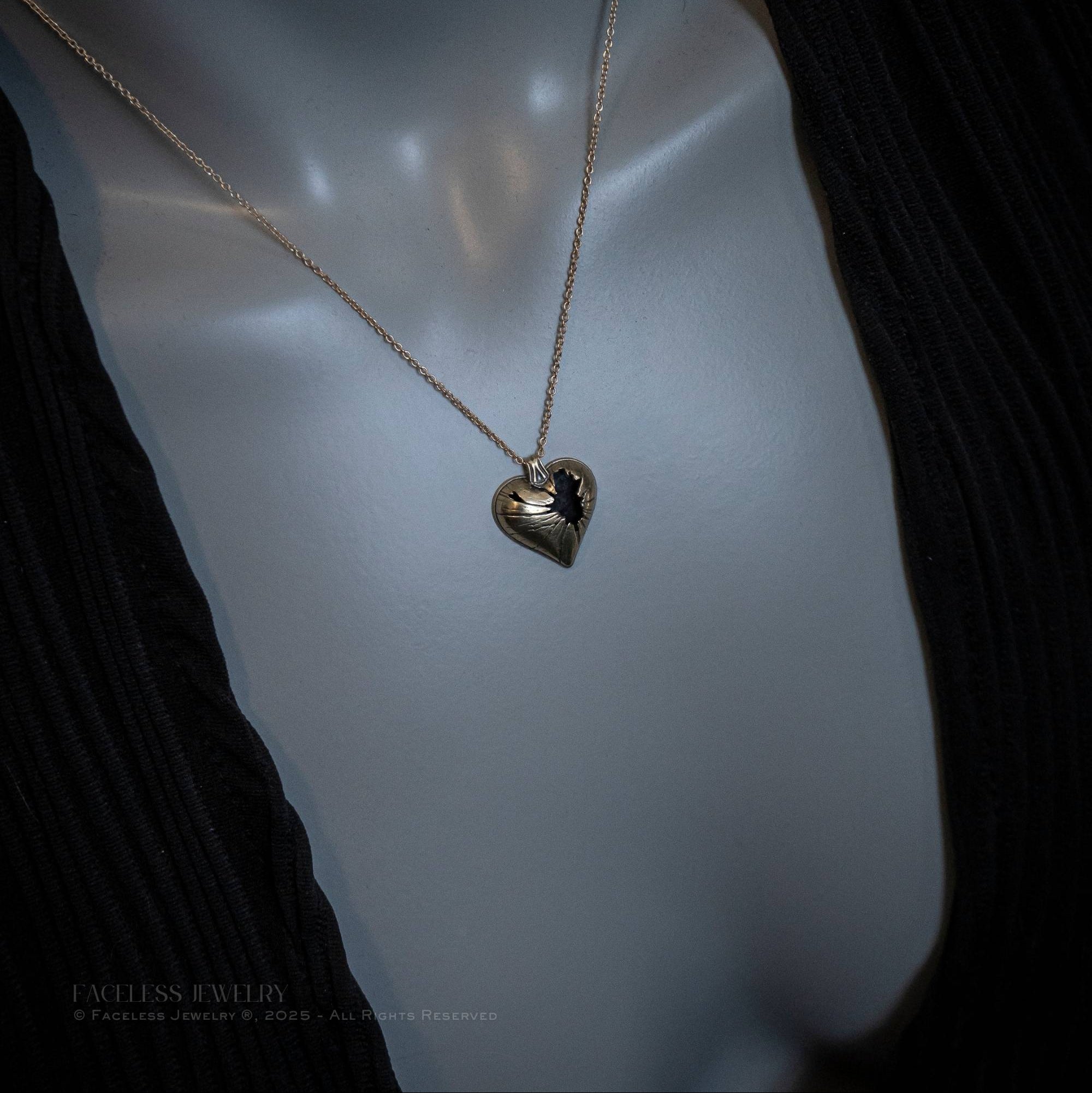 Golden Shatter - Broken Heart Necklace