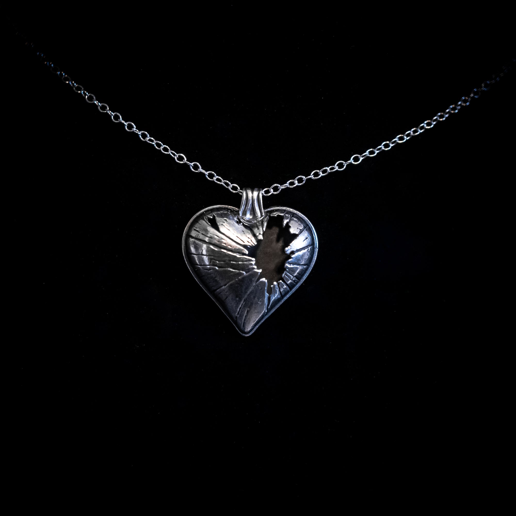 Shatter - Broken Heart Necklace in Sterling Silver