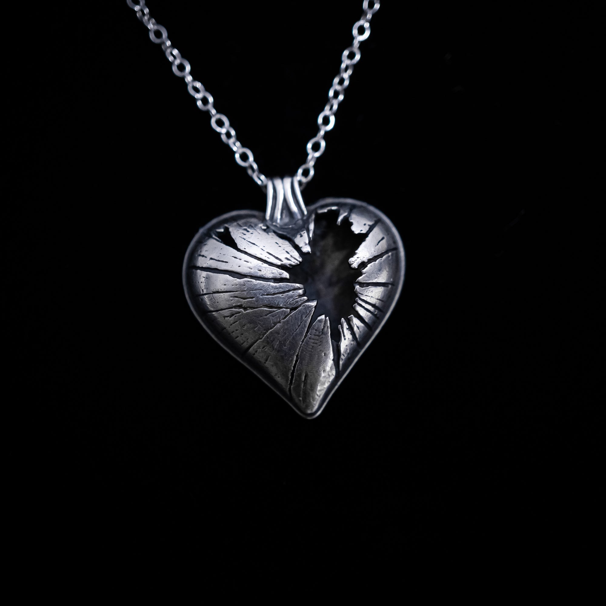 Shatter - Broken Heart Necklace in Sterling Silver