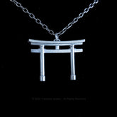 Torii Gate Pendant - Faceless Jewelry - alternative and gothic dark jewelry - for the mysterious and fantastical - take it&