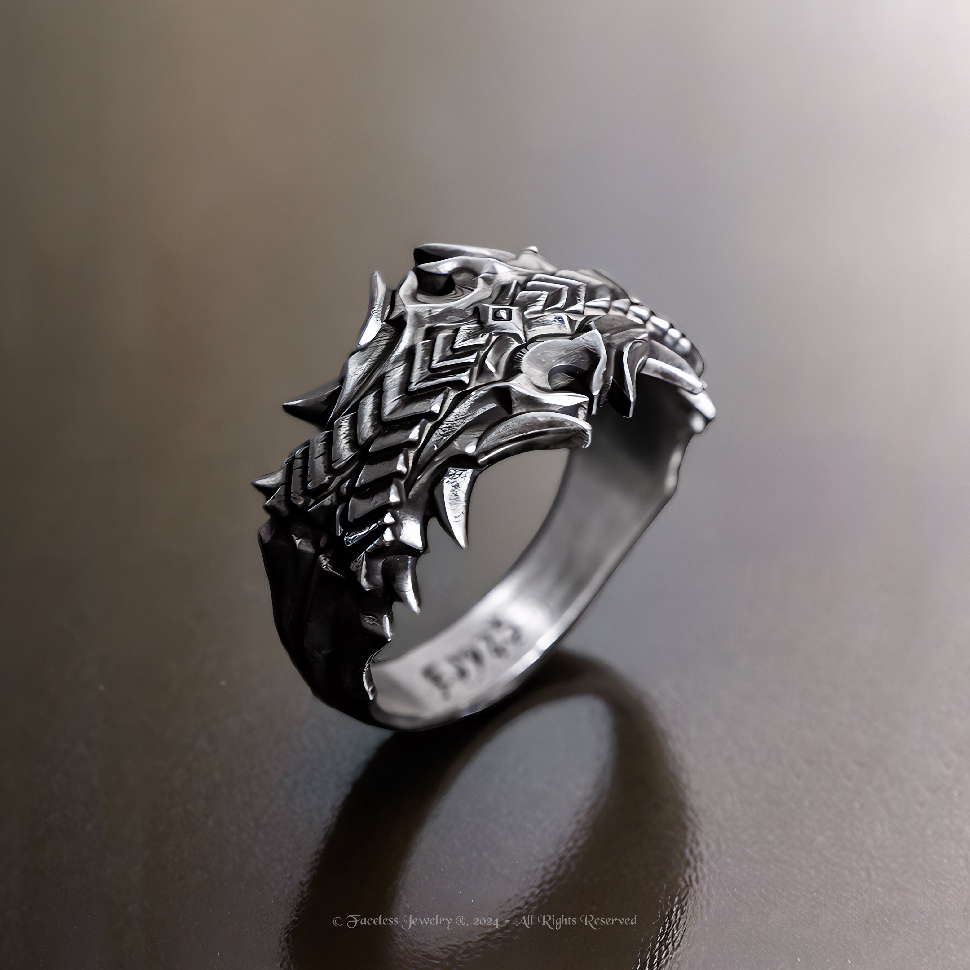 Infernal Dracken - Fantasy Ring, Dragon Scale Ring - Customizable ...