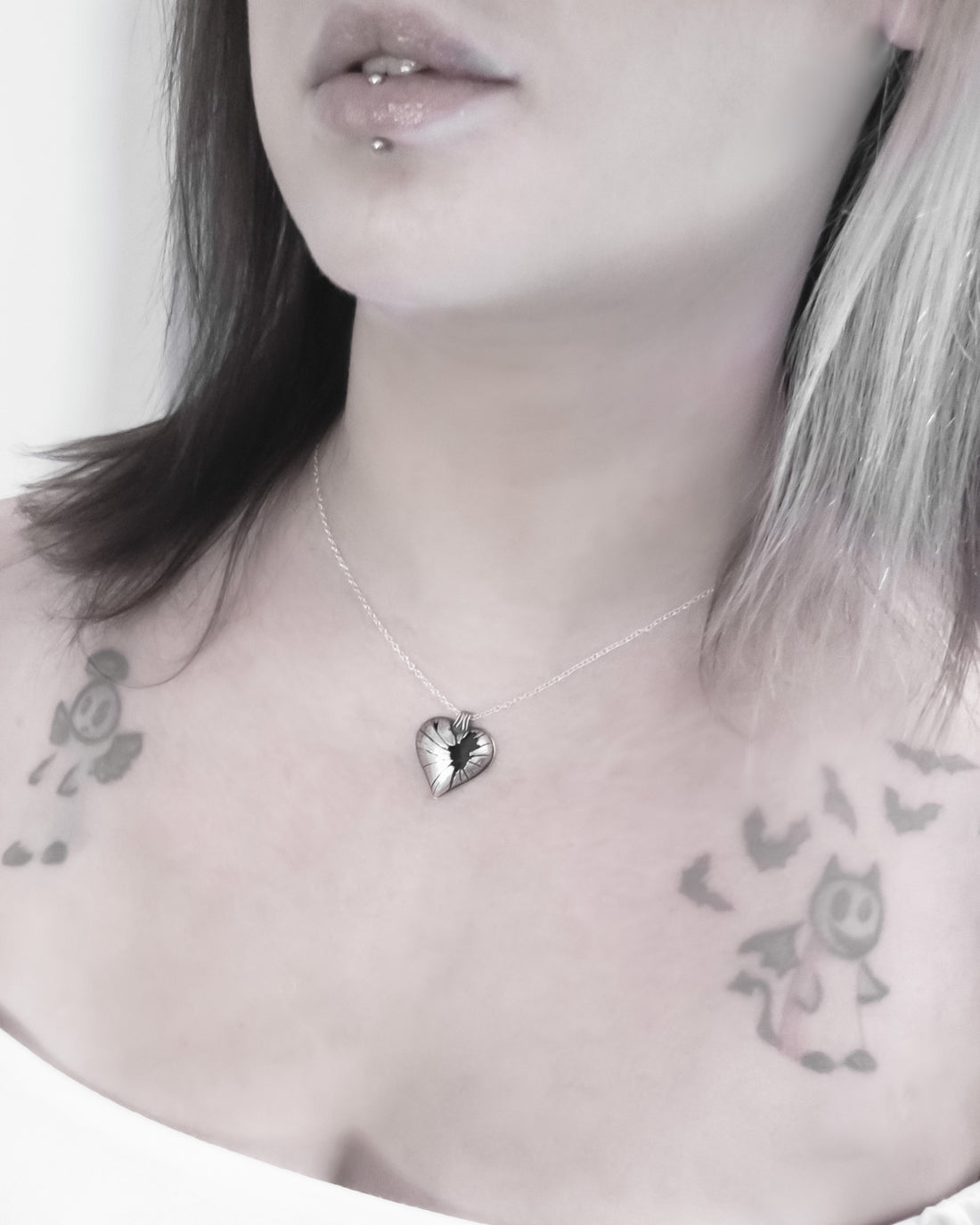 Shatter - Broken Heart Necklace in Sterling Silver