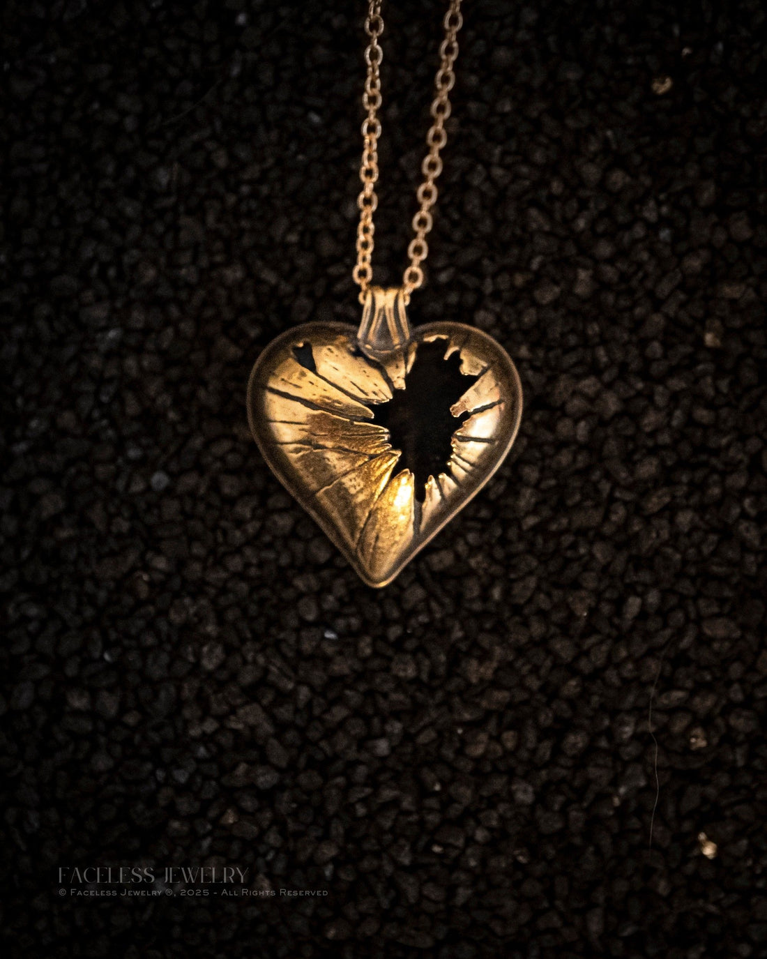 Golden Shatter - Broken Heart Necklace