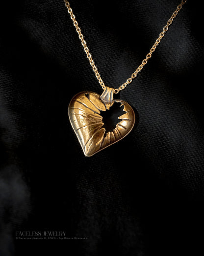 Golden Shatter - Broken Heart Necklace