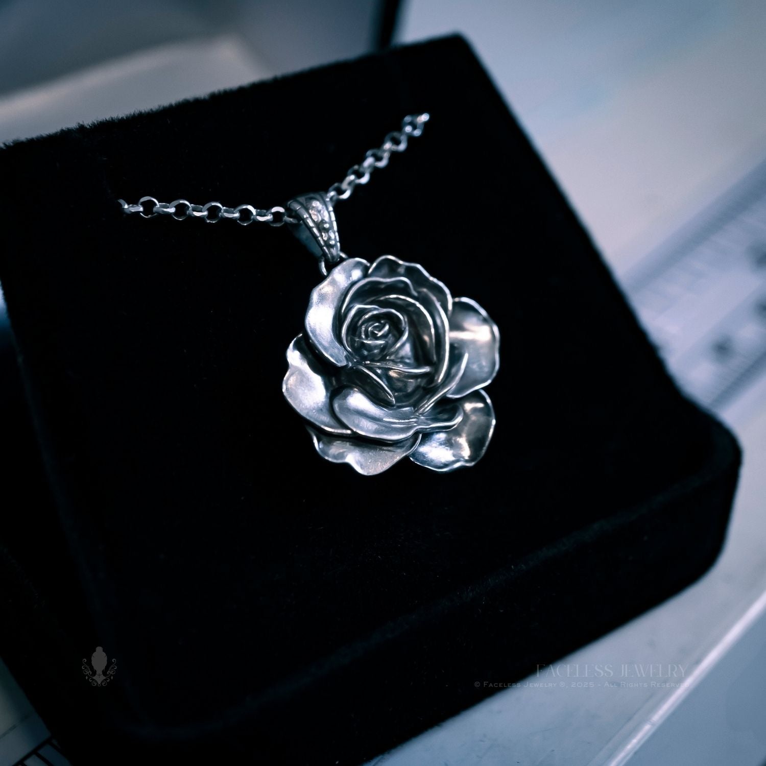 Devotion - A Sterling Silver Rose Pendant