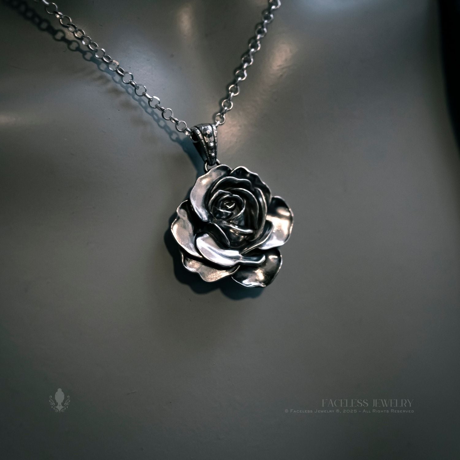 Devotion - A Sterling Silver Rose Pendant