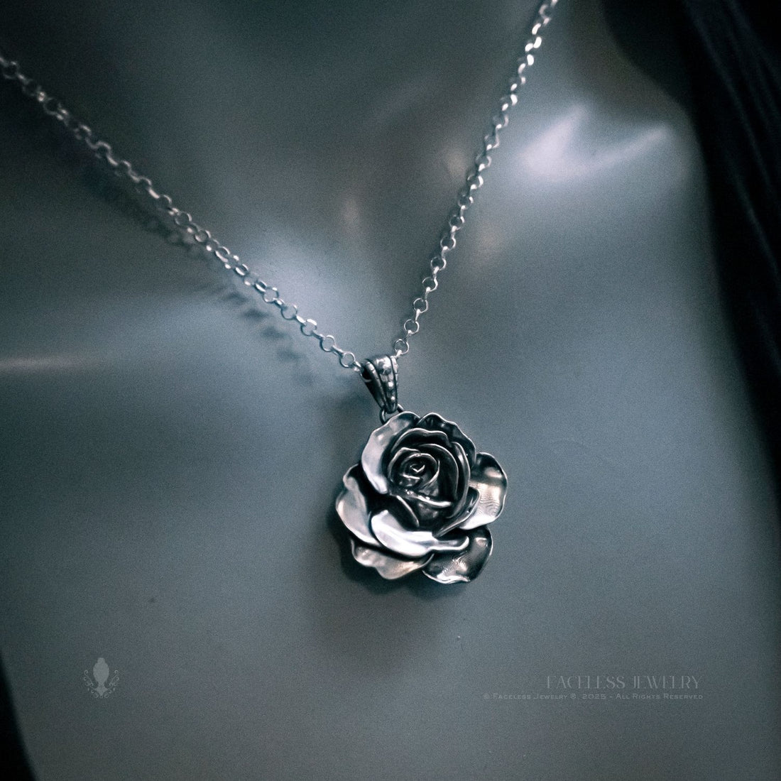 bloom. Rose— A Sterling Silver Floral Pendant