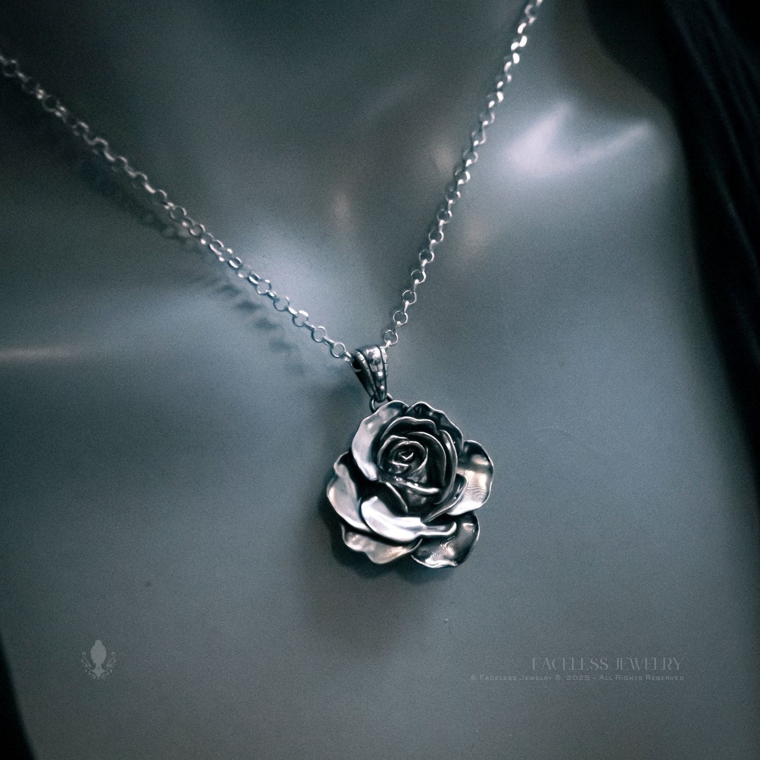 Devotion - A Sterling Silver Rose Pendant