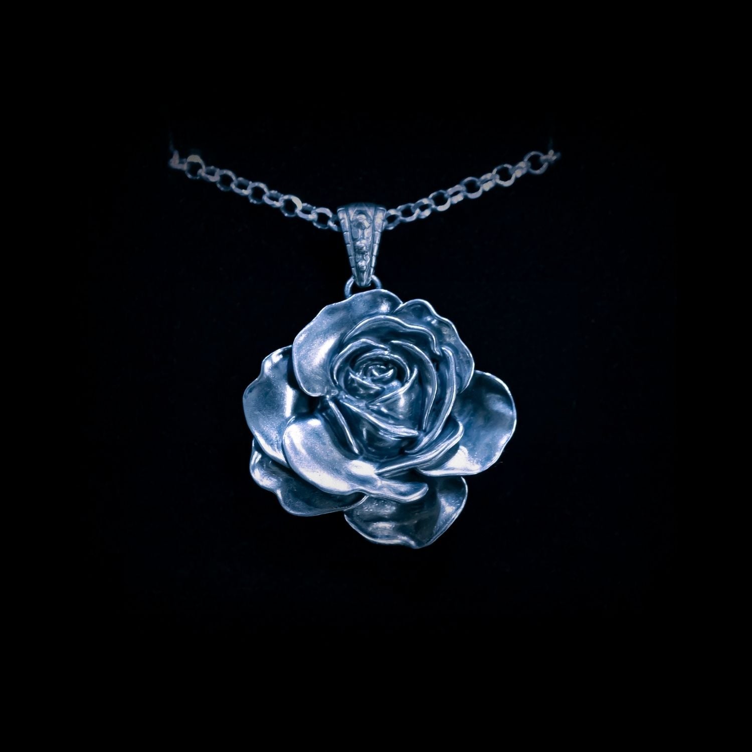 Devotion - A Sterling Silver Rose Pendant