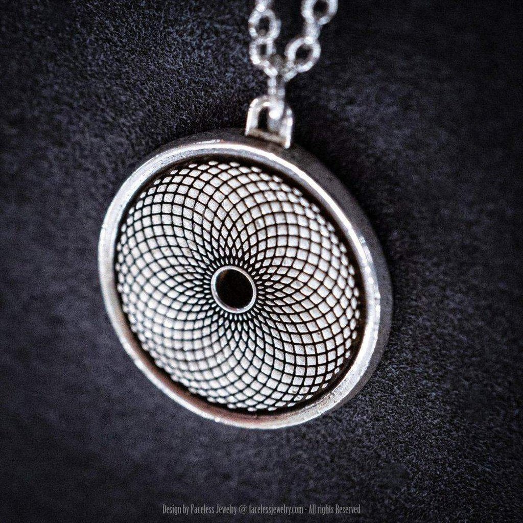 Circles Faceless Jewelry alternative jewelry, alternative pendant, circle pendant necklace, egirl jewelry, geometric, geometric pendant, goth necklace, goth pendant, gothic jewelry, gothic necklace, gothic pendant, heavy metal jewelry, mandala pendant, pendant, Sacred Geometry, sterling silver