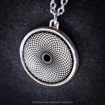 Circles Faceless Jewelry alternative jewelry, alternative pendant, circle pendant necklace, egirl jewelry, geometric, geometric pendant, goth necklace, goth pendant, gothic jewelry, gothic necklace, gothic pendant, heavy metal jewelry, mandala pendant, pendant, Sacred Geometry, sterling silver