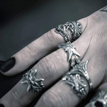 Famine Faceless Jewelry alternative ring, art jewelry, biker ring, dark art jewelry, dark jewelry, ethereal relics, geometric ring, goth ring, gothic ring, heavy metal ring, rings, sterling silver
