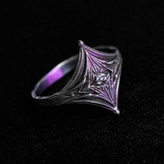 Glisten Faceless Jewelry alternative ring, art jewelry, biker ring, dark art jewelry, dark jewelry, geometric ring, goth ring, gothic ring, heavy metal ring, rings, sterling silver