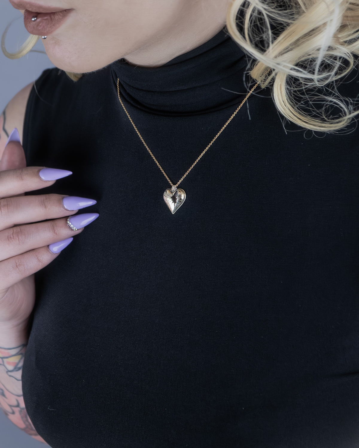 Golden Shatter - 10Kt Gold Broken Heart Necklace