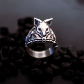 Kitsune Ring (Demon Fox Ring) - Anniversary Gift, Japanese Streetwear, Harajuku Jewelry, Japanese Folklore, Anime Ring - FacelessJewelry - Rings - Gothic Alternative Dark Silver Jewelry