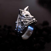 Kitsune Ring (Demon Fox Ring) - Anniversary Gift, Japanese Streetwear, Harajuku Jewelry, Japanese Folklore, Anime Ring - FacelessJewelry - Rings - Gothic Alternative Dark Silver Jewelry