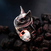 Cat Skull Signet Ring - Faceless Jewelry - alternative and gothic dark jewelry - for the mysterious and fantastical - take it&