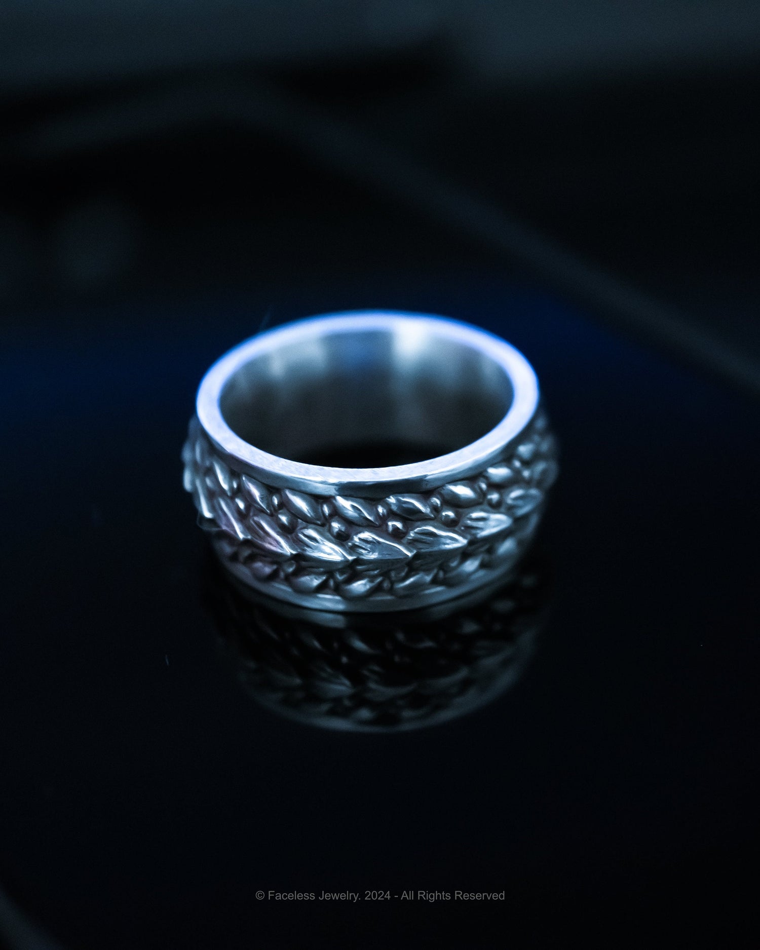 Mystic Dragon Scale Ring - Faceless Jewelry - alternative and gothic dark jewelry - for the mysterious and fantastical - take it&