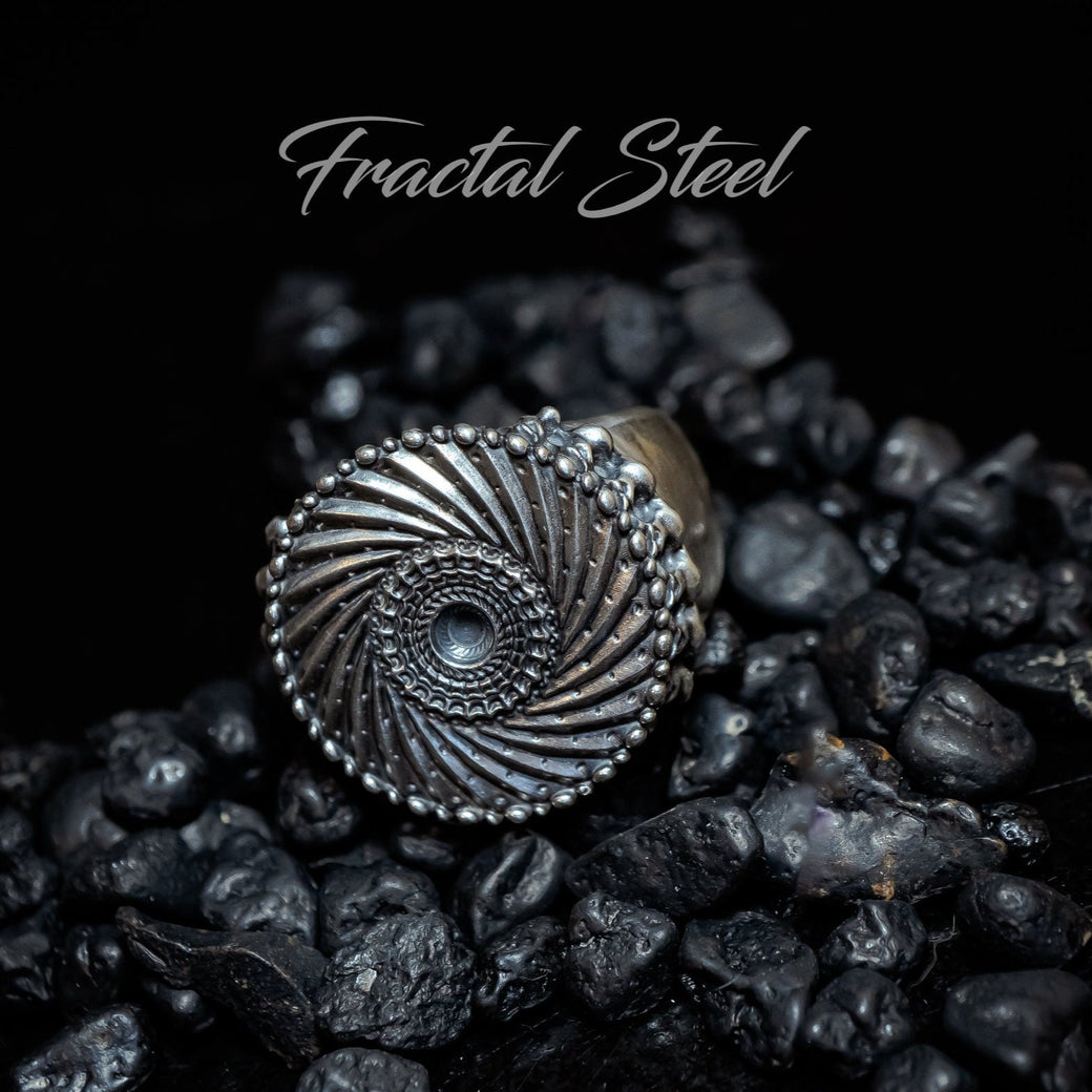 Fractal Steel - Faceless Jewelry - alternative and gothic dark jewelry - for the mysterious and fantastical - take it's beauty with you Rings