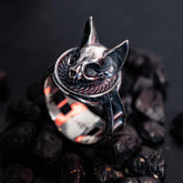 Cat Skull Signet Ring - Faceless Jewelry - alternative and gothic dark jewelry - for the mysterious and fantastical - take it&