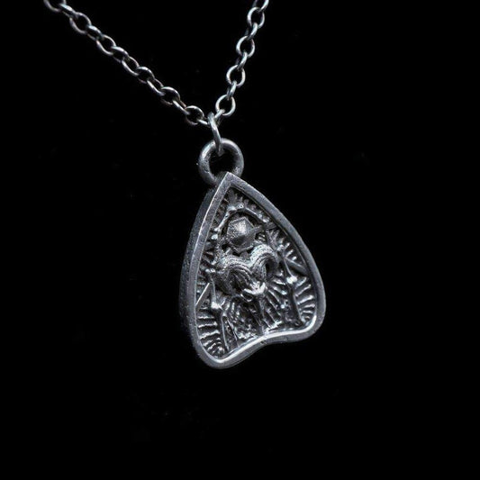 Ossuary Planchette - Sterling Silver Planchette on Chain Faceless Jewelry alternative jewelry, alternative pendant, egirl jewelry, goth necklace, goth pendant, gothic jewelry, gothic necklace, gothic pendant, heavy metal jewelry, necklace, pendant, Spooky, sterling silver, witchy
