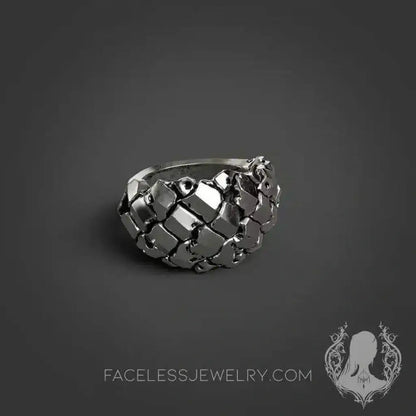 Plate Scales - Sterling Silver Abstract Ring Faceless Jewelry alternative ring, art jewelry, biker ring, chunky rings, dark art jewelry, dark jewelry, geometric ring, goth ring, gothic ring, heavy metal ring, ring, sterling silver