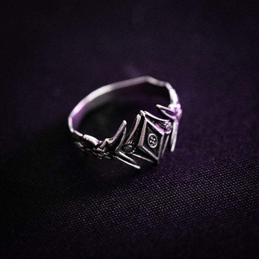 Prosperity Faceless Jewelry alternative ring, art jewelry, biker ring, dark art jewelry, dark jewelry, geometric ring, goth ring, gothic ring, heavy metal ring, ring, sterling silver