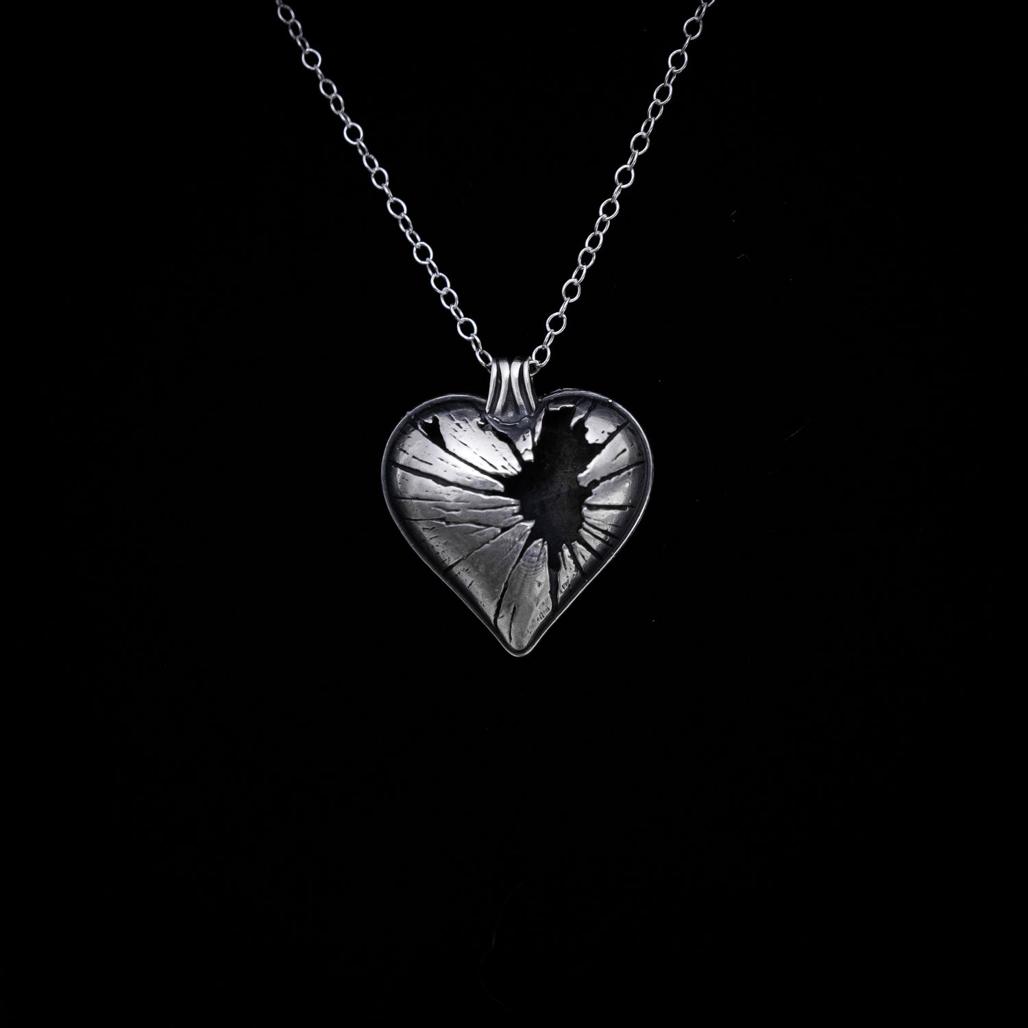 Shatter - Broken Heart Necklace in Sterling Silver