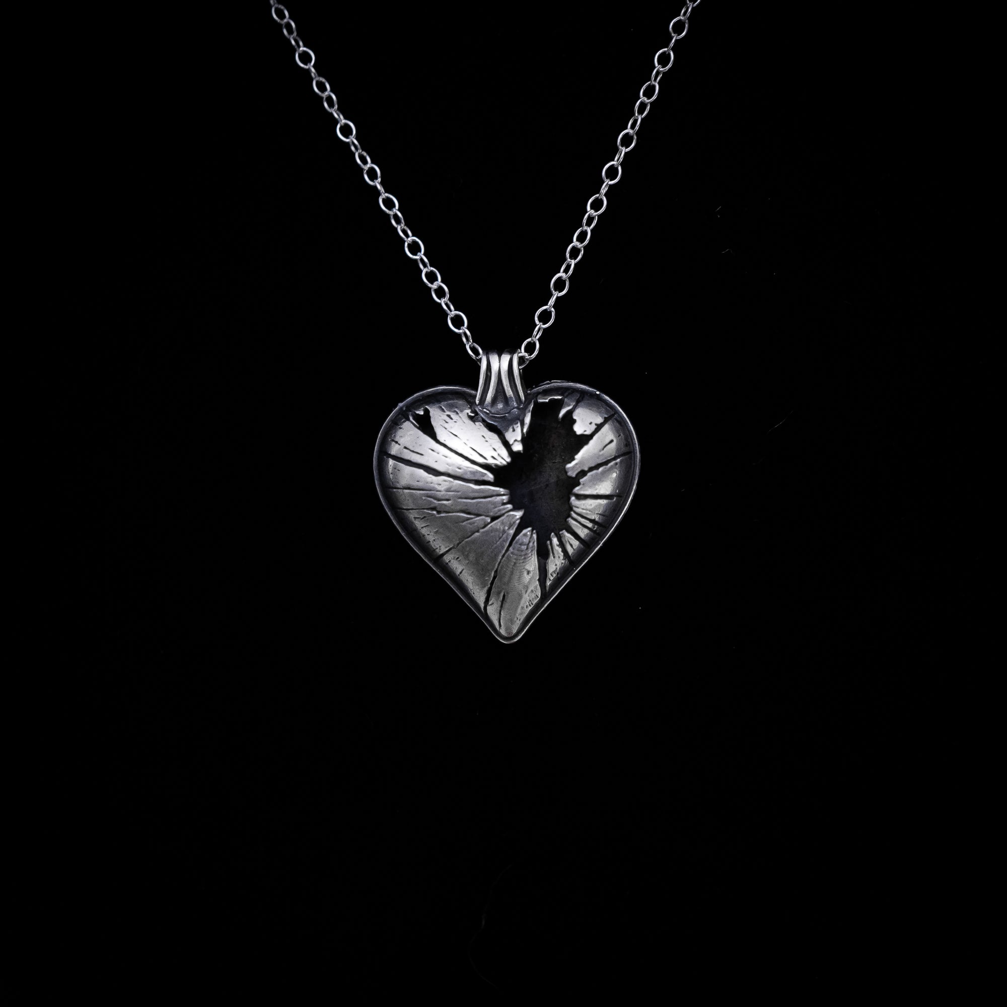 Shatter - Broken Heart Necklace in Sterling Silver