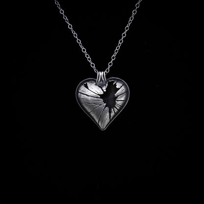 Shatter - Broken Heart Necklace in Sterling Silver