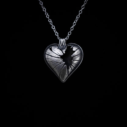 Shatter - Broken Heart Necklace in Sterling Silver