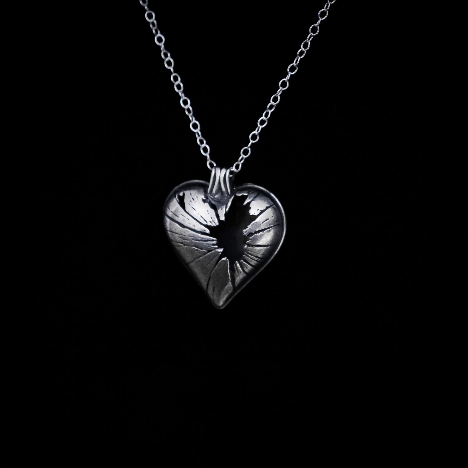 Shatter - Broken Heart Necklace in Sterling Silver