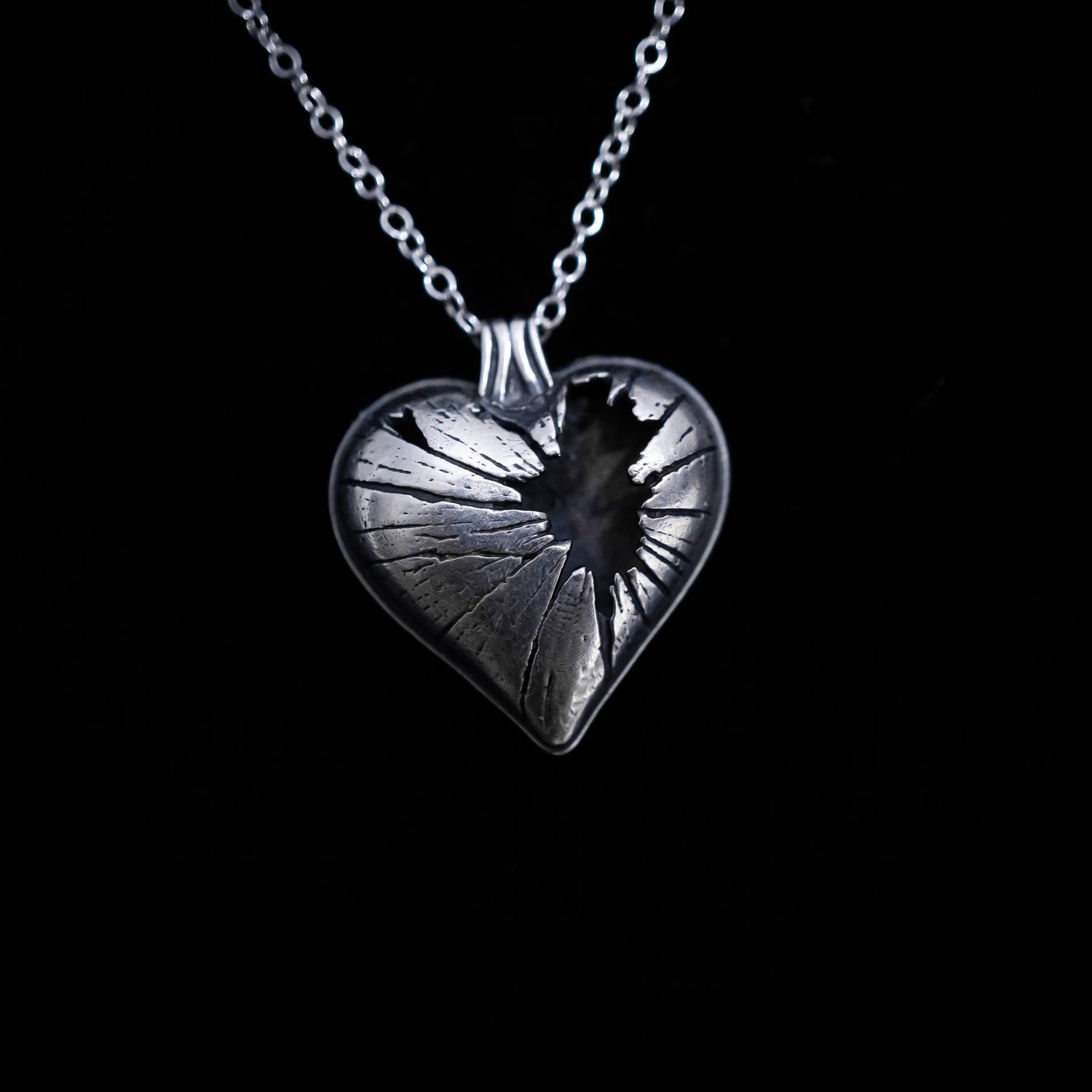 Shatter - Broken Heart Necklace in Sterling Silver