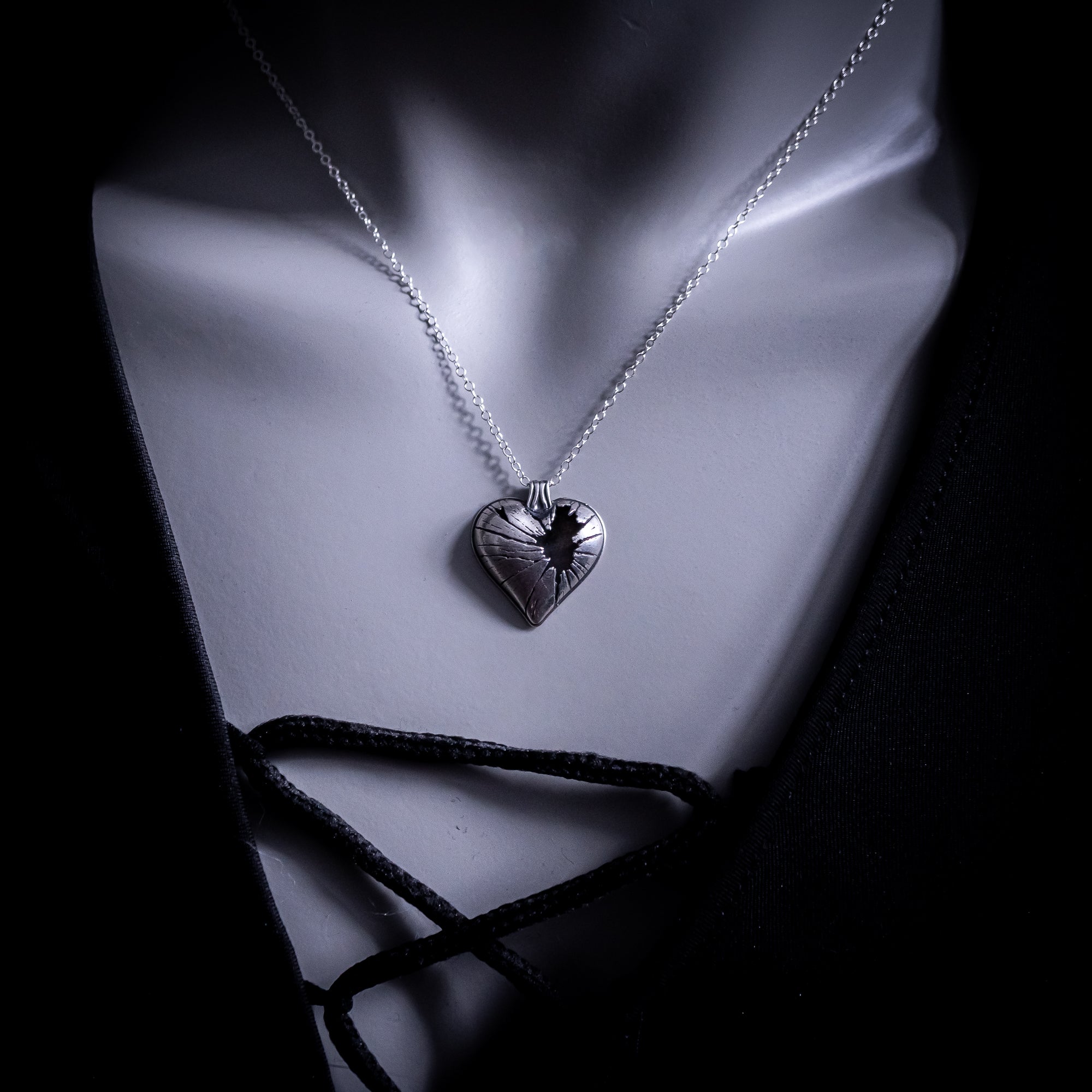 Shatter - Broken Heart Necklace in Sterling Silver