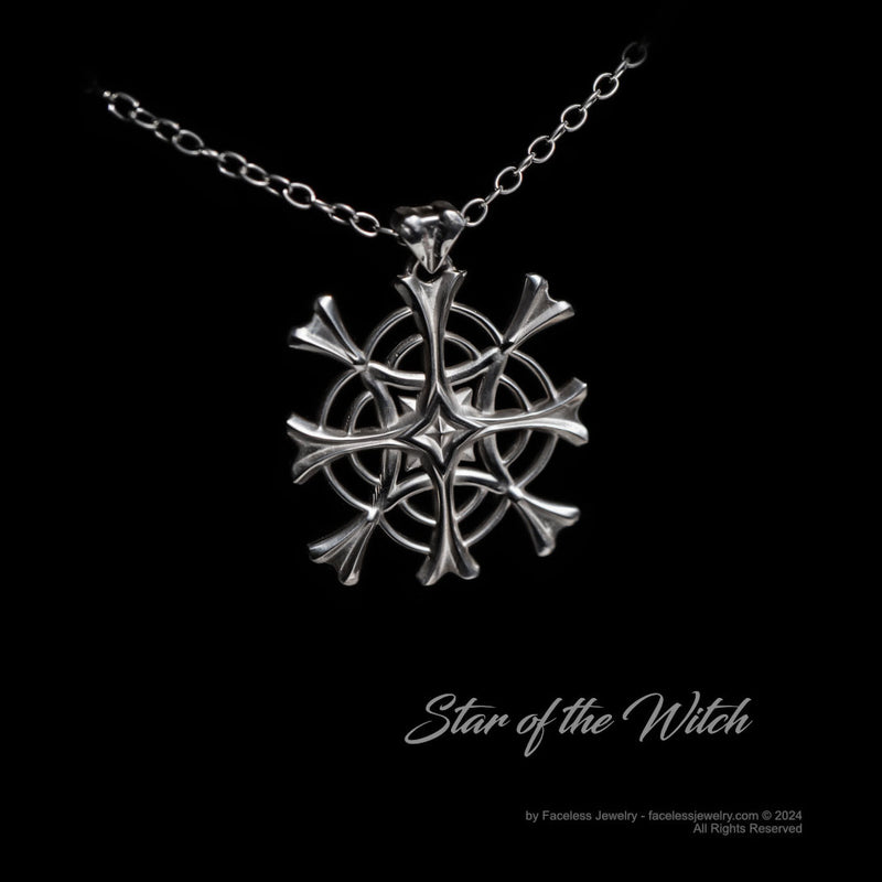 Star of the Witch - A Sterling Silver Radial Star Necklace